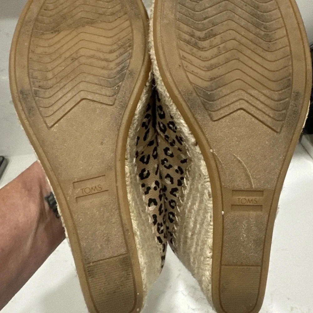 TOMS Women's Michelle Espadrille Wedge Sandal In Natural Leopard Size W 7